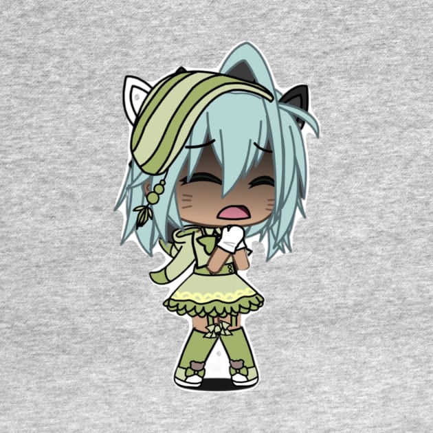 Gacha Life Shy Cute Green Dress by Itz toca froggy